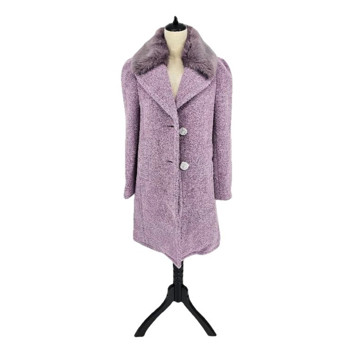 Pre-owned Kate Spade Faux Fur Jacket In Purple
