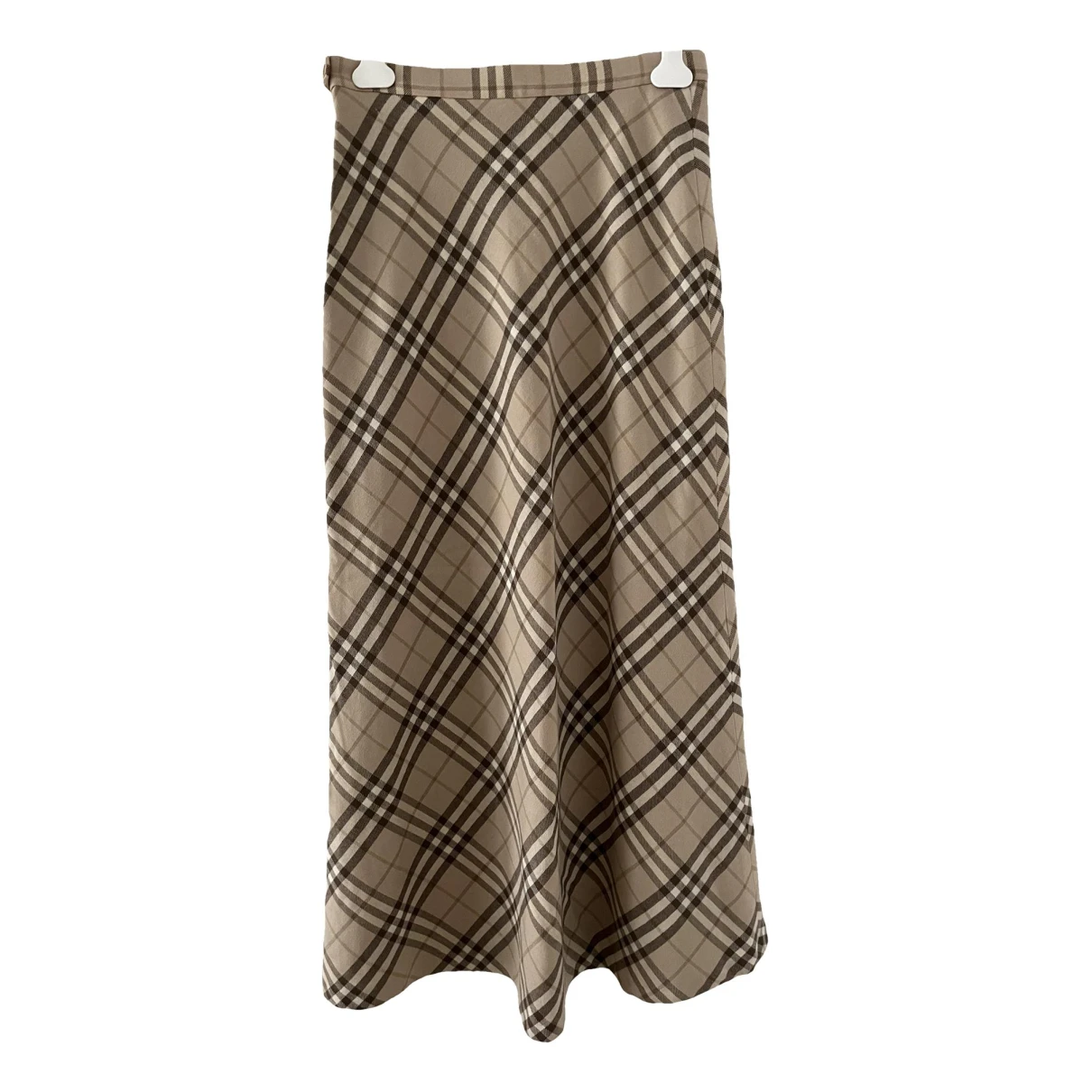 Pre-owned Burberry Wool Maxi Skirt In Beige