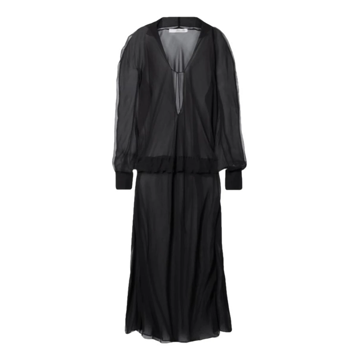 Pre-owned Christopher Esber Silk Maxi Dress In Black