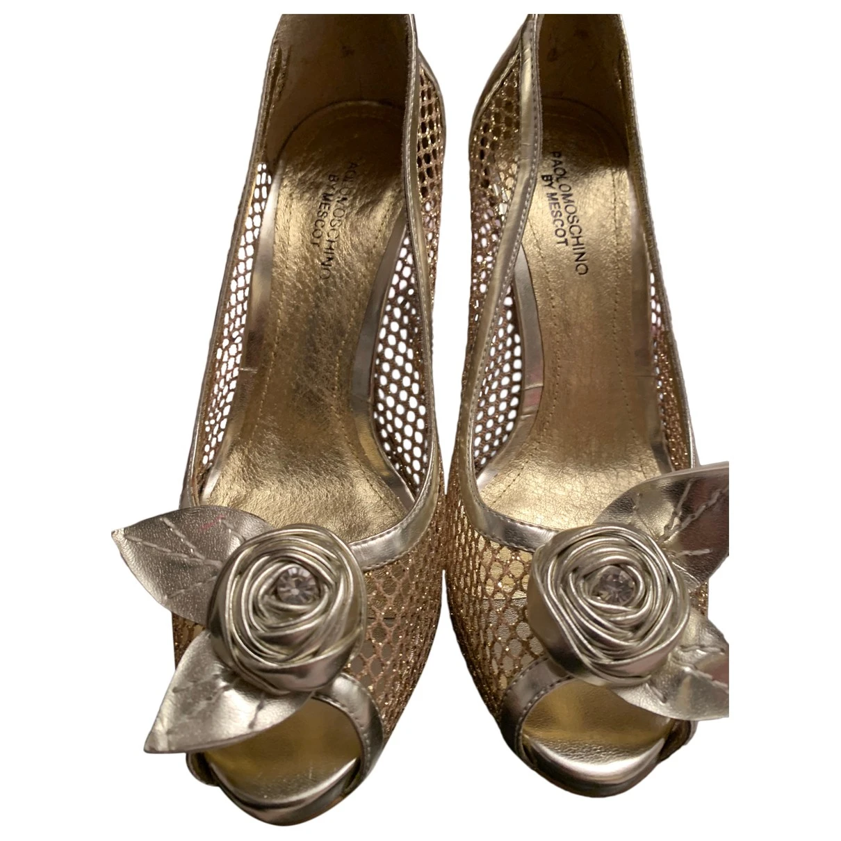 Pre-owned Moschino Leather Heels In Gold
