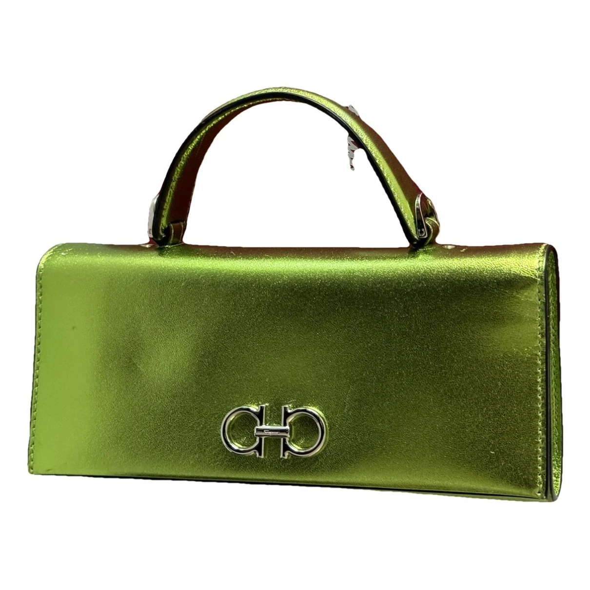 Pre-owned Ferragamo Iconic Top Handle Leather Crossbody Bag In Green