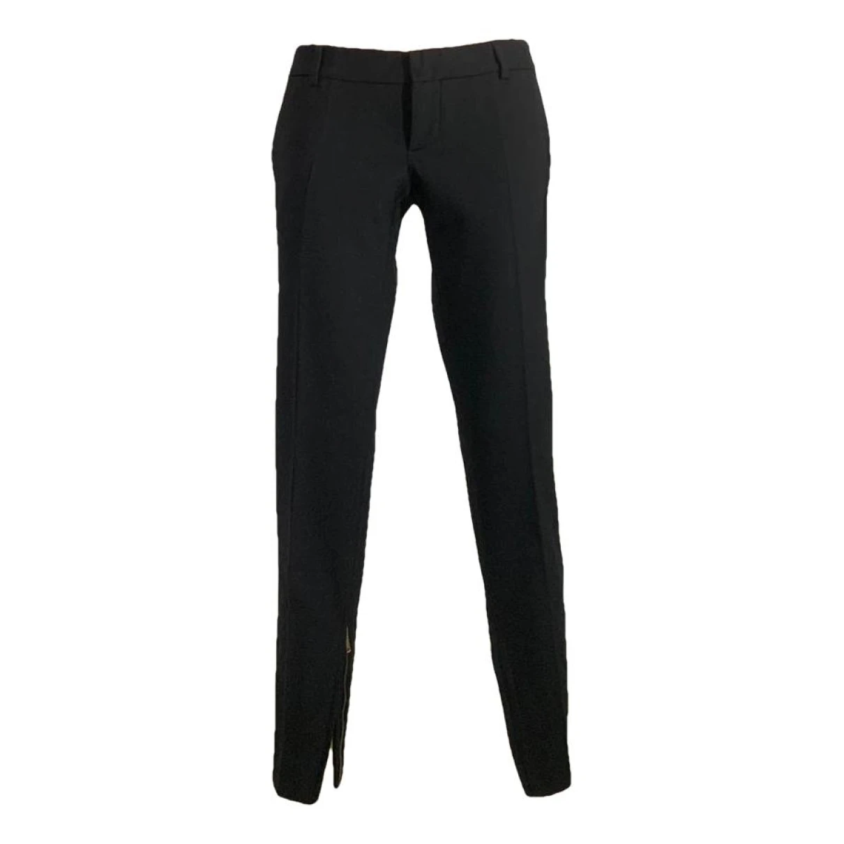 Pre-owned Dsquared2 Wool Straight Pants In Black
