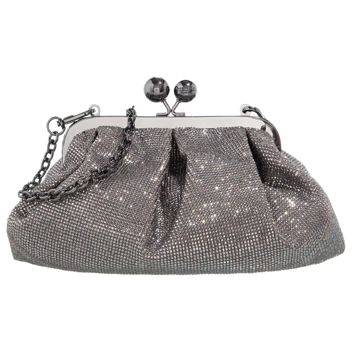 Pre-owned Max Mara Pasticcino Glitter Crossbody Bag In Silver
