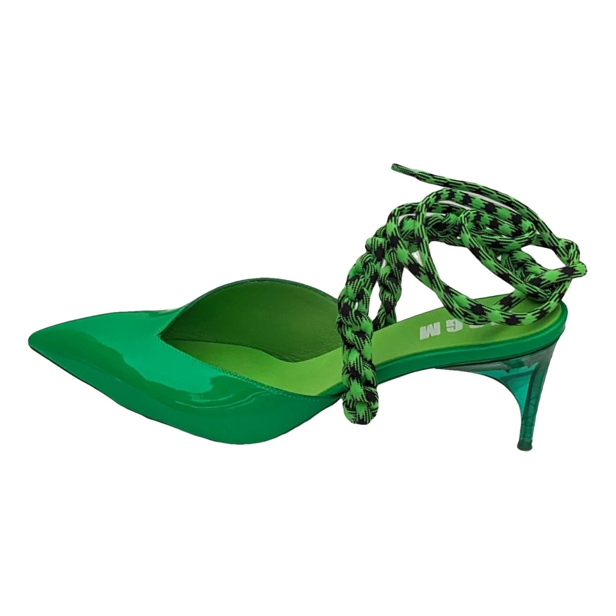 Pre-owned Msgm Leather Heels In Green