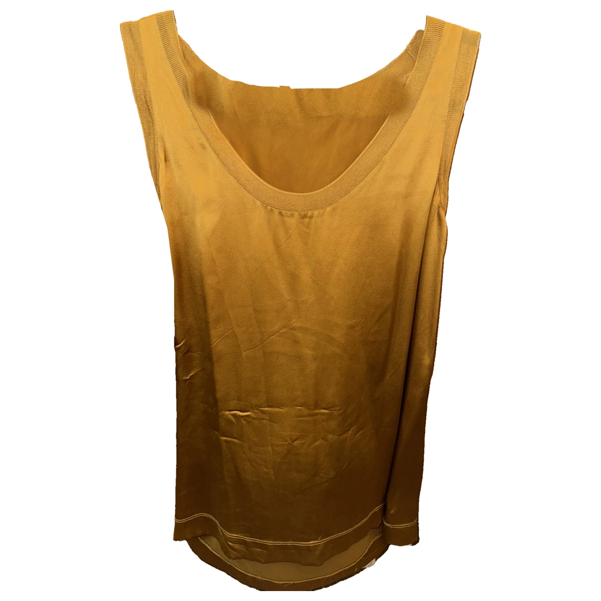 Pre-owned Gucci Silk Jersey Top In Gold