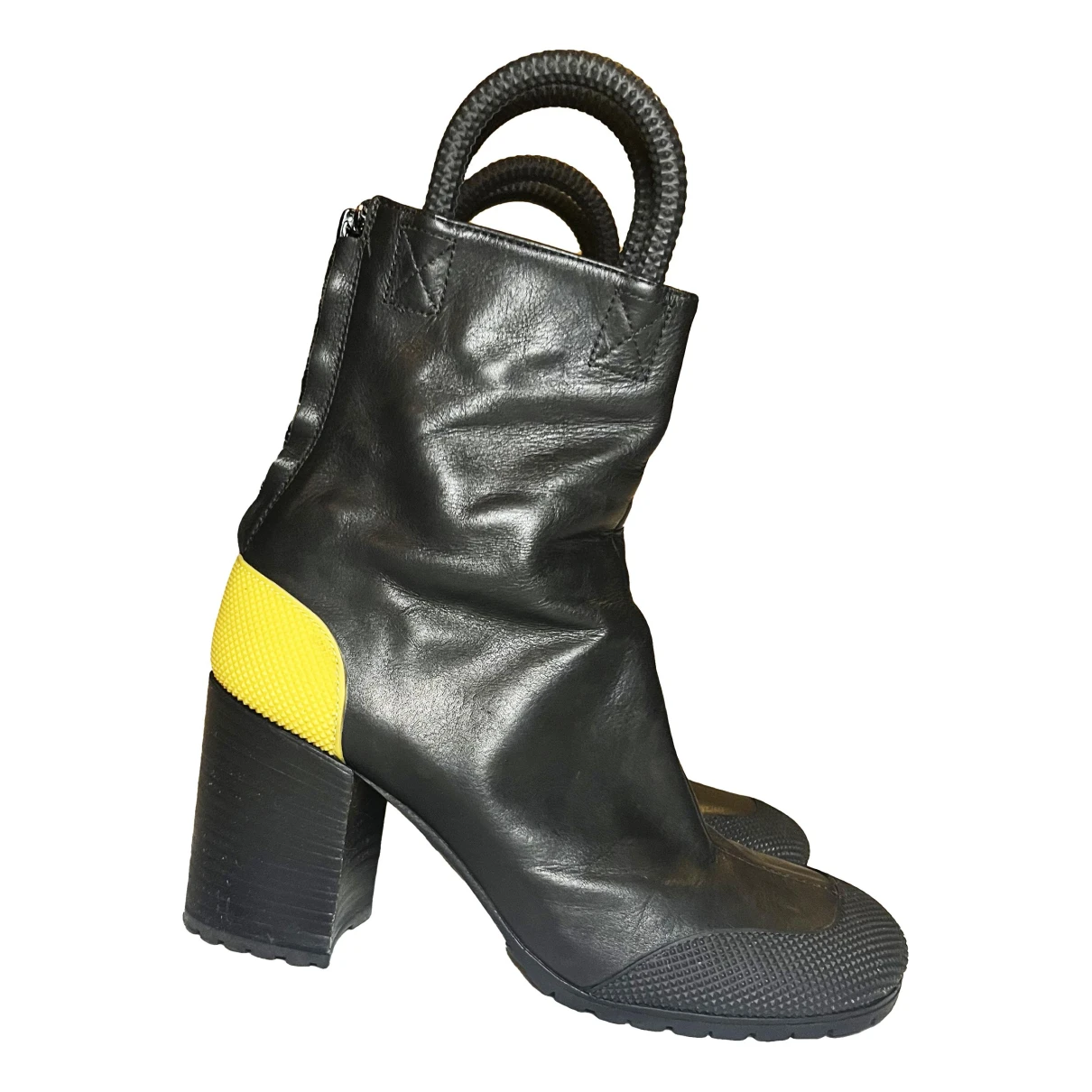 Pre-owned Random Identities Leather Boots In Black