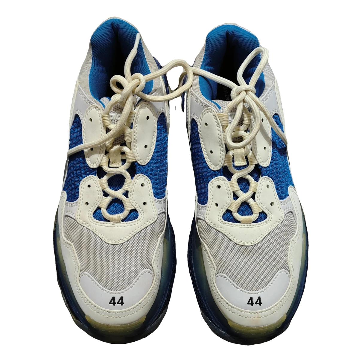 Pre-owned Balenciaga Triple S High Trainers In Blue