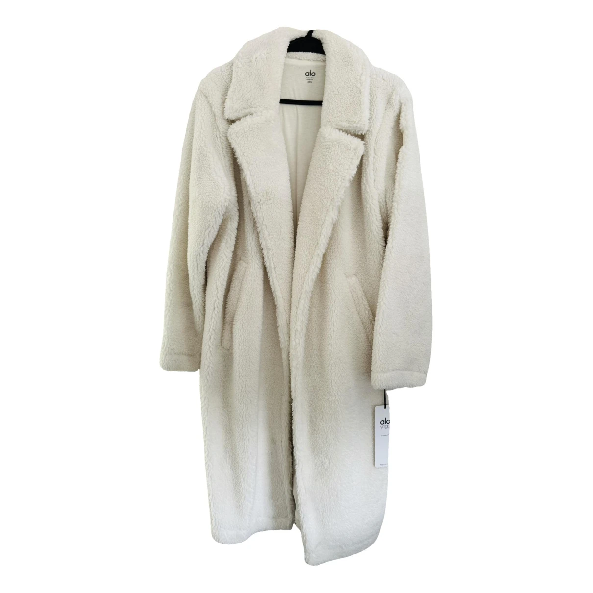 Pre-owned Alo Yoga Faux Fur Coat In White