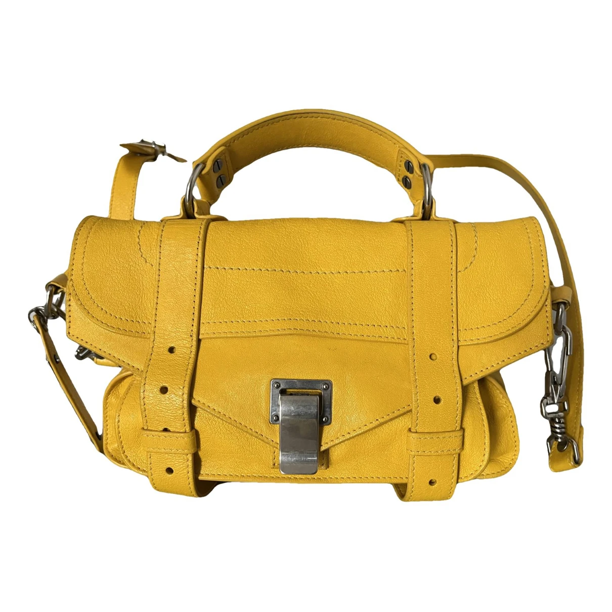 Pre-owned Proenza Schouler Ps1 Tiny Leather Crossbody Bag In Yellow