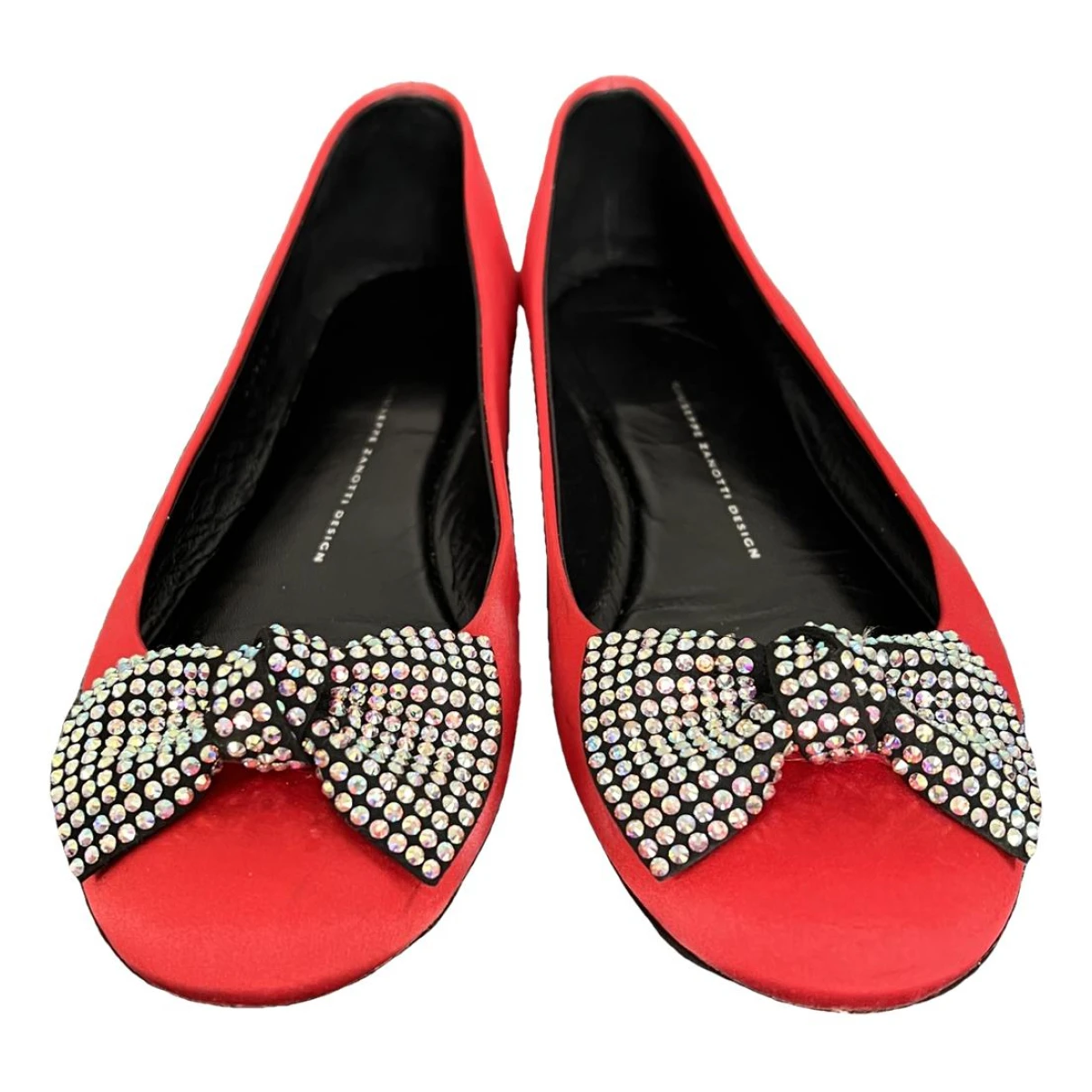 Pre-owned Giuseppe Zanotti Cloth Flats In Red