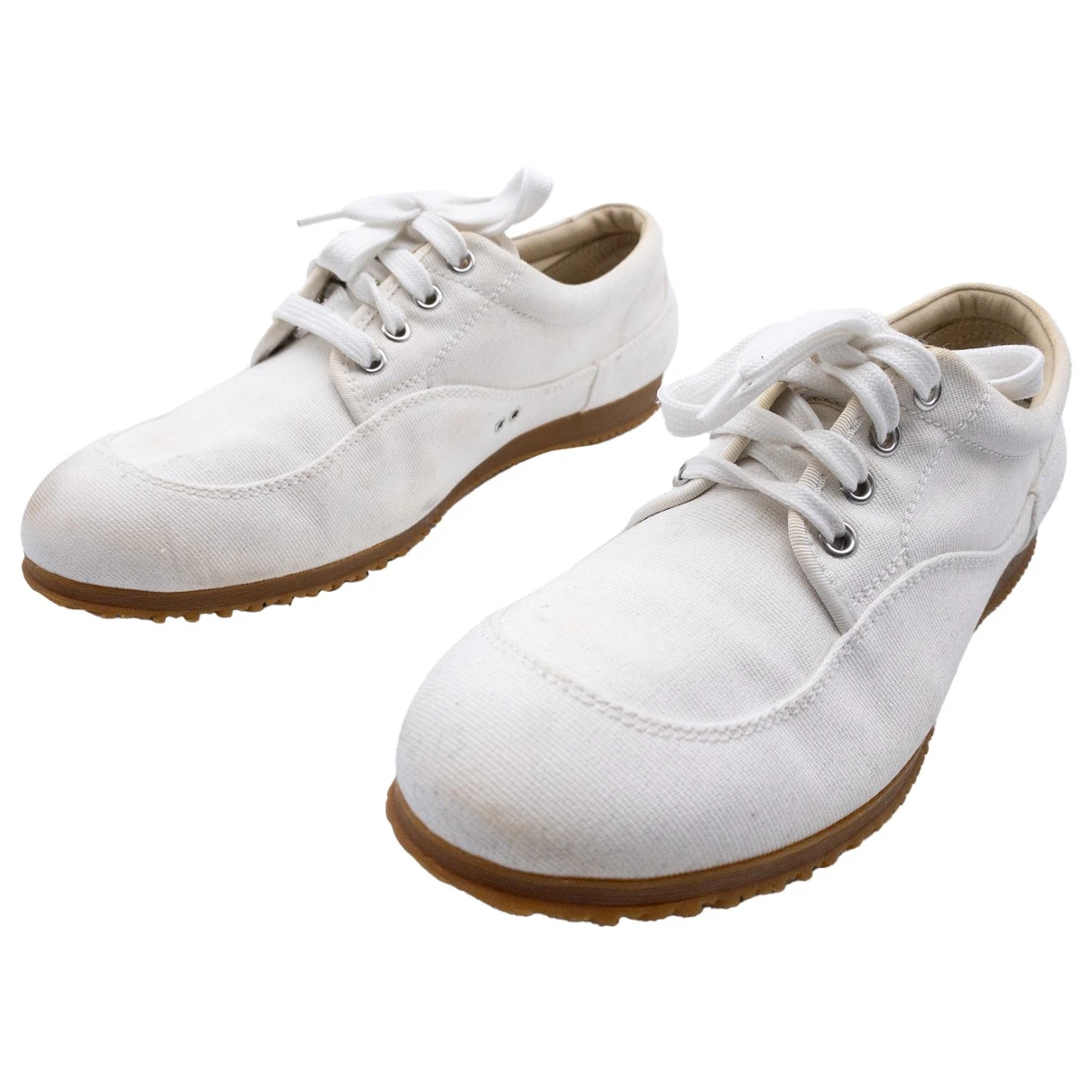 Pre-owned Hogan Cloth Lace Ups In White