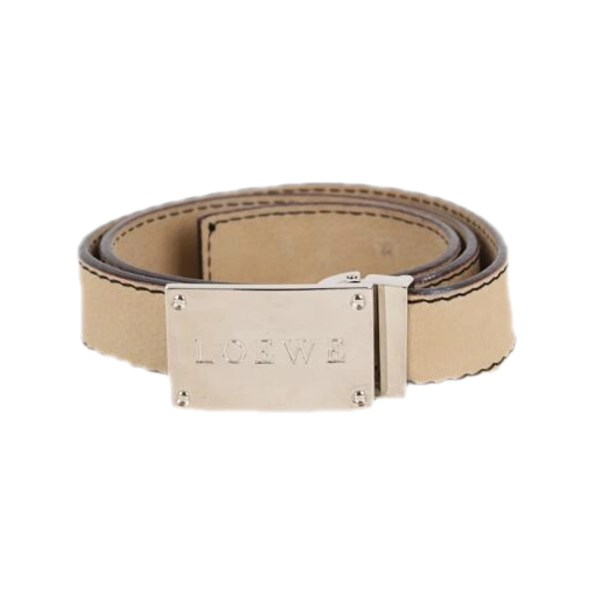 Pre-owned Loewe Leather Belt In Beige