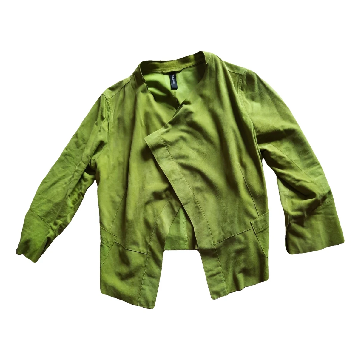 Pre-owned Marc Cain Leather Blazer In Green