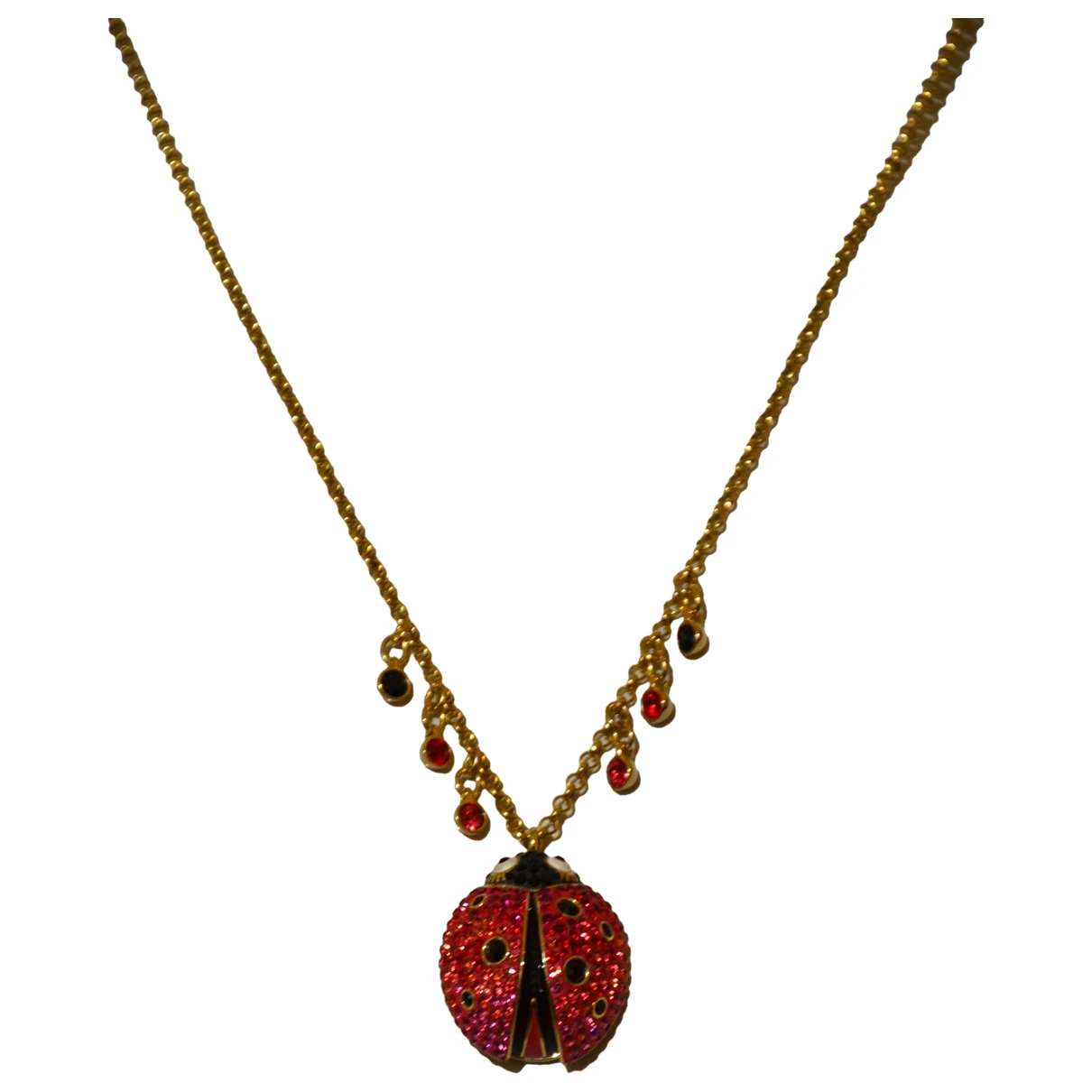 Pre-owned Swarovski Long Necklace In Gold