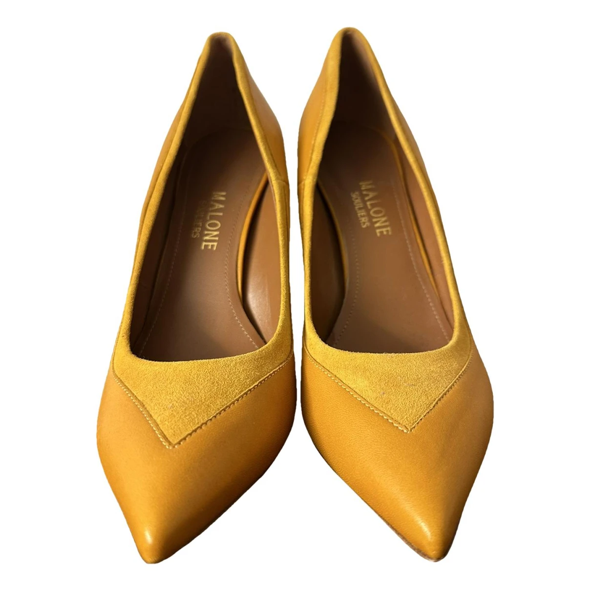 Pre-owned Malone Souliers Leather Heels In Yellow