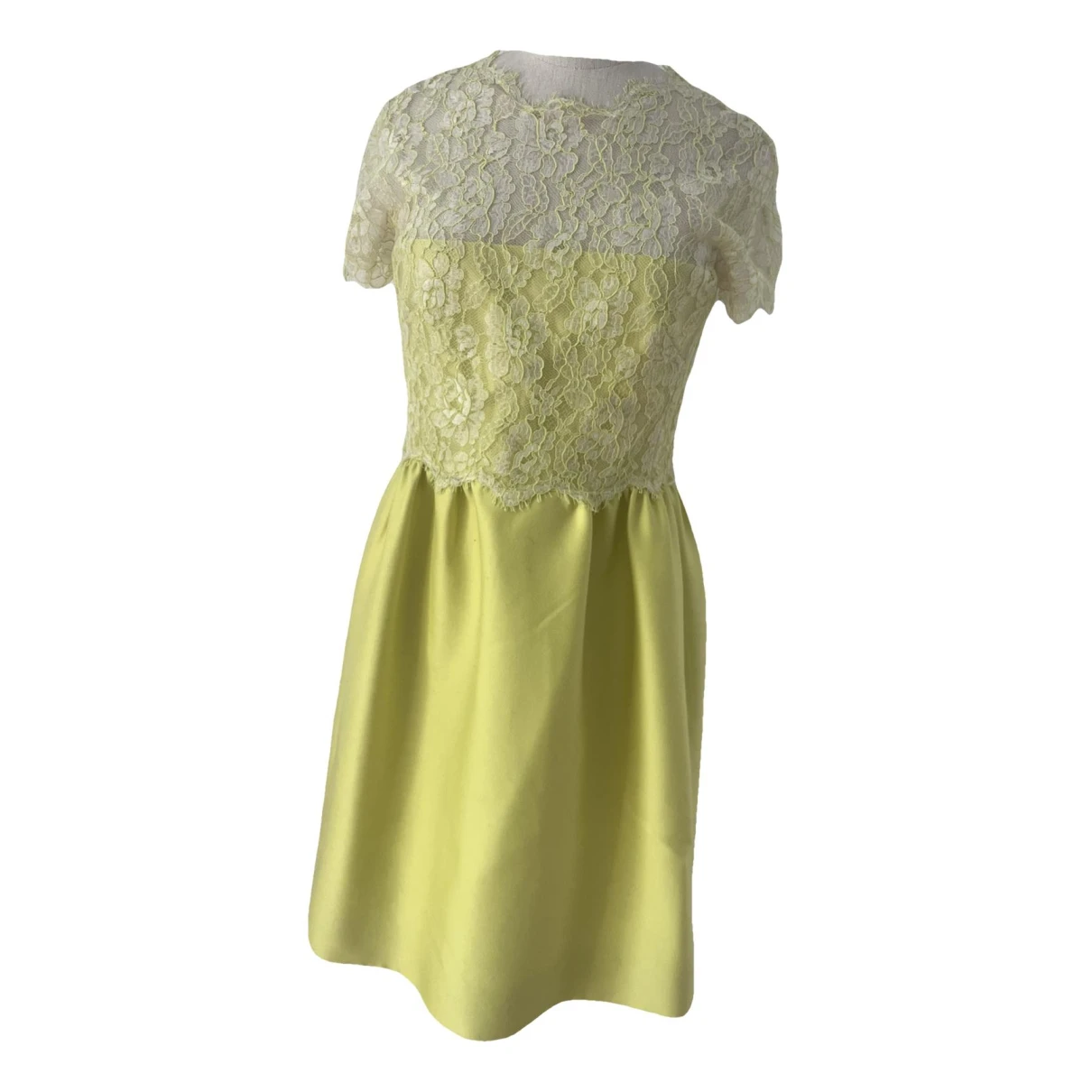 Pre-owned Valentino Lace Mid-length Dress In Yellow