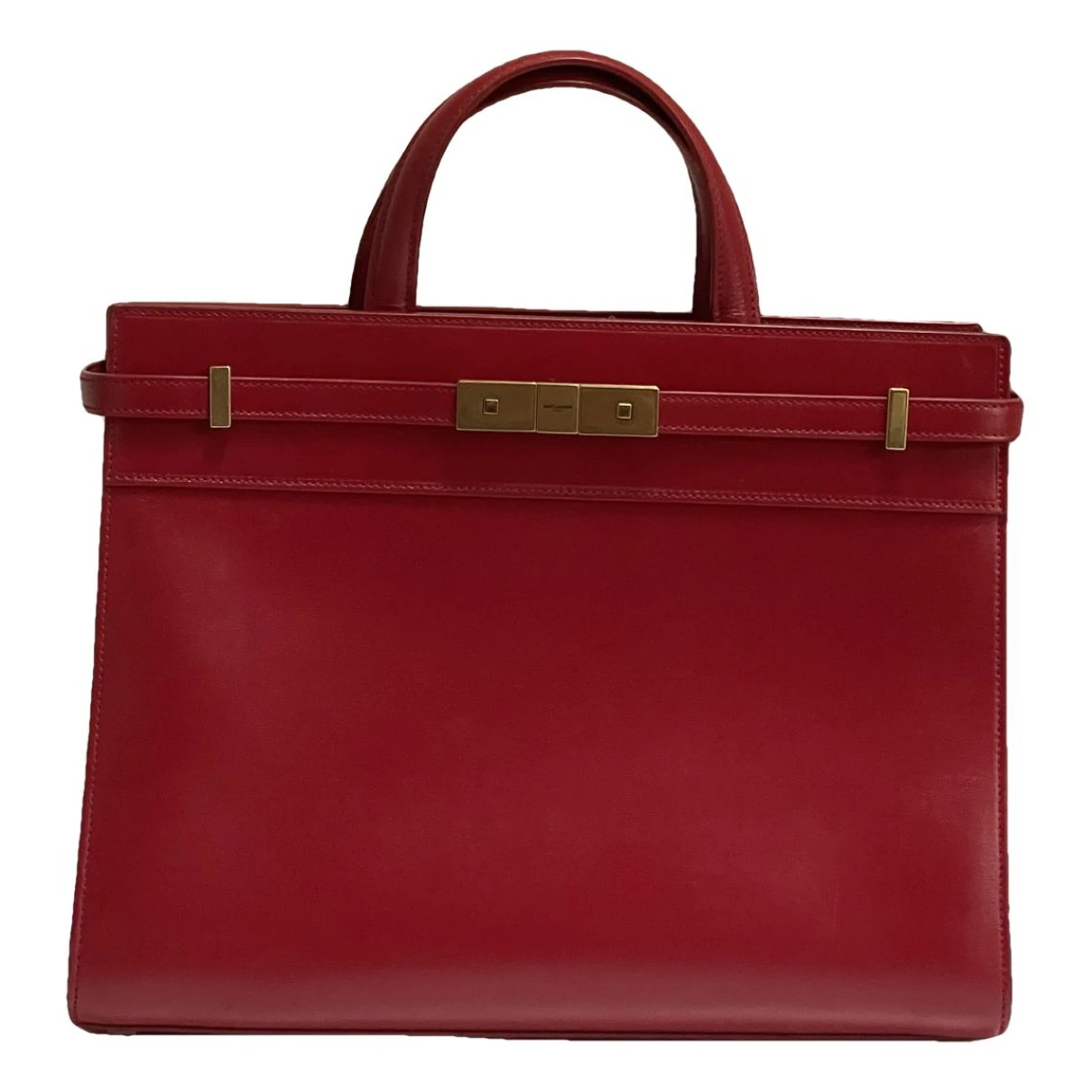 Pre-owned Saint Laurent Manhattan Leather Handbag In Red