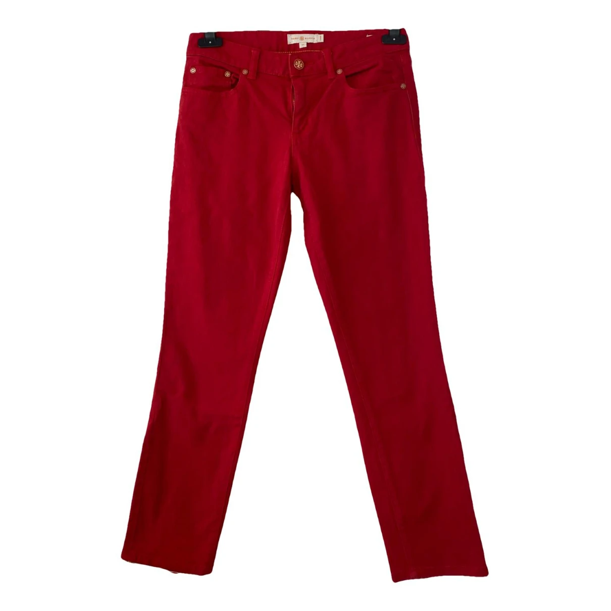 Pre-owned Tory Burch Slim Jeans In Red