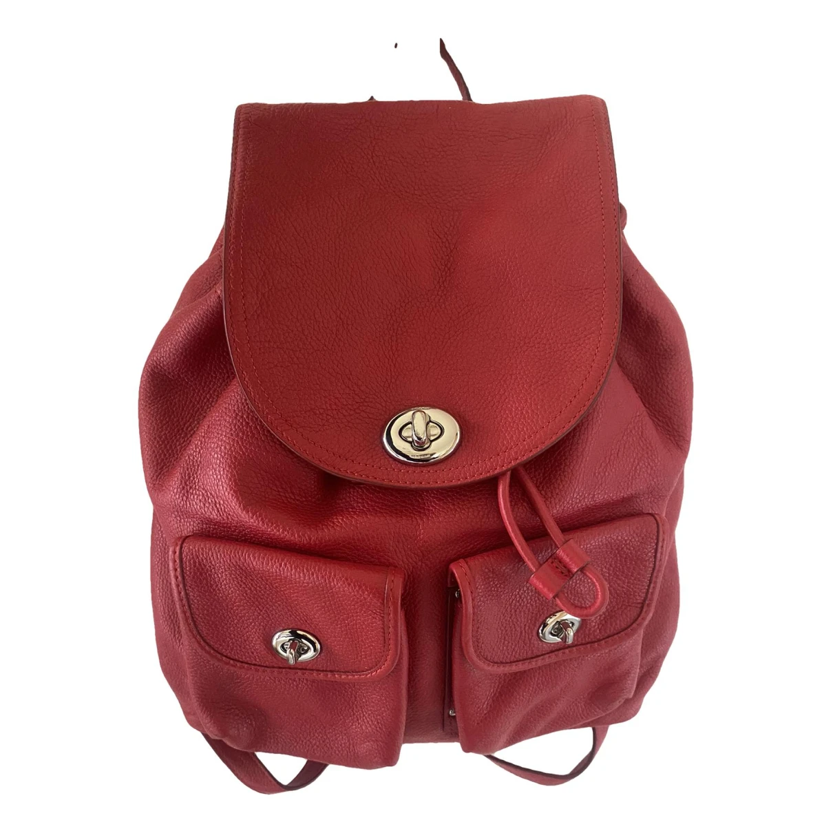 Pre-owned Coach Leather Backpack In Red