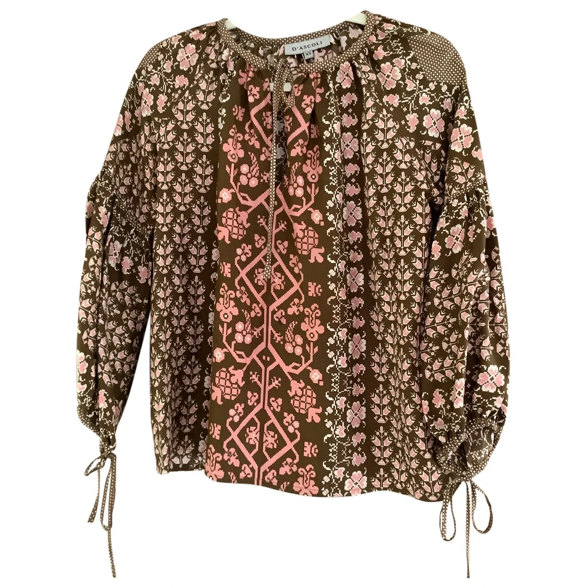 Pre-owned D'ascoli Silk Blouse In Camel