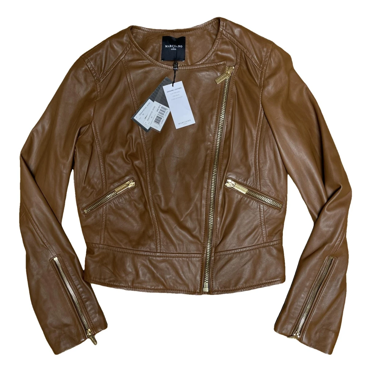 Pre-owned Marciano Leather Jacket In Brown