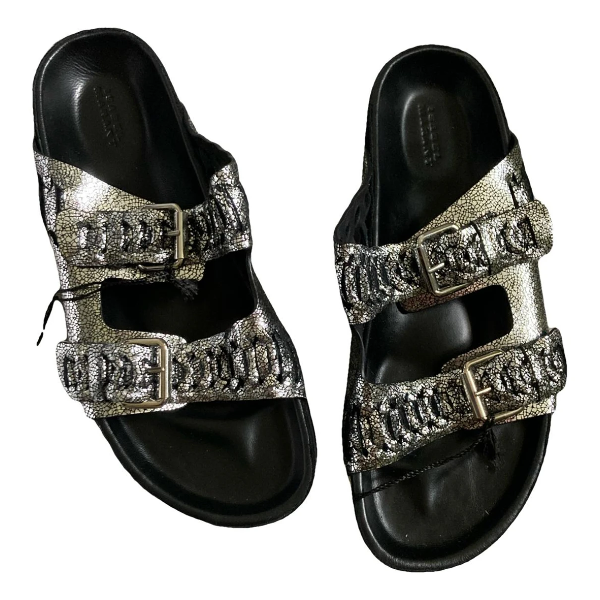 Pre-owned Isabel Marant Leather Mules In Silver