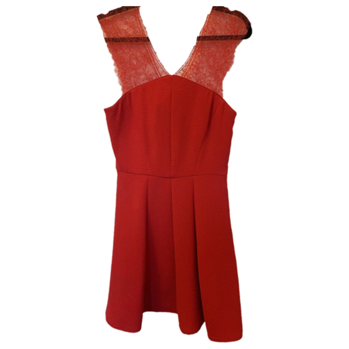 Pre-owned The Kooples Lace Mini Dress In Red