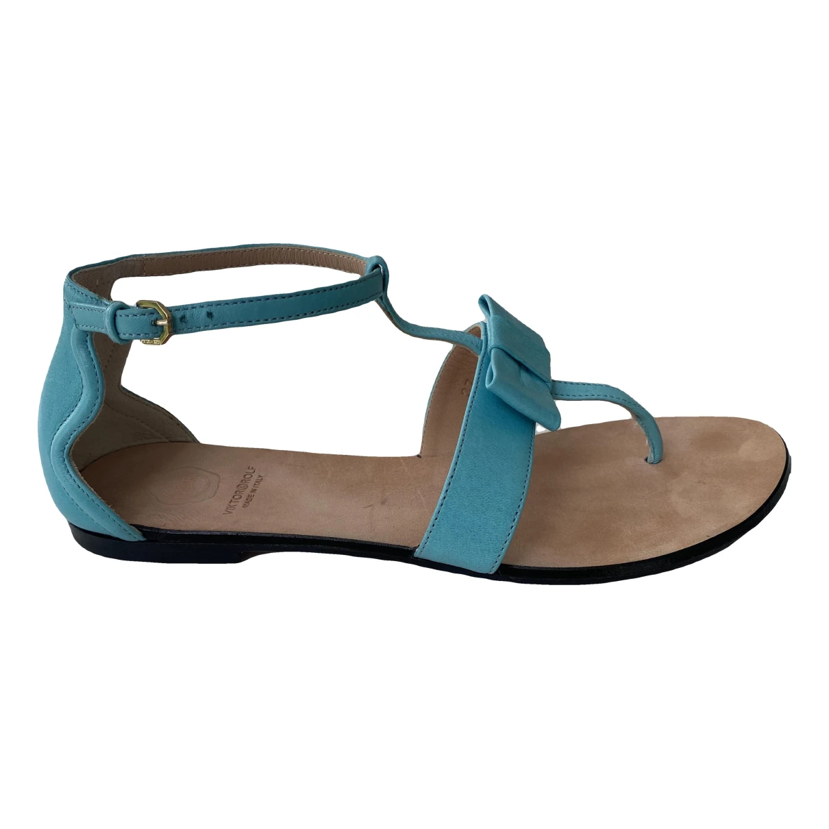Pre-owned Viktor & Rolf Leather Sandal In Turquoise
