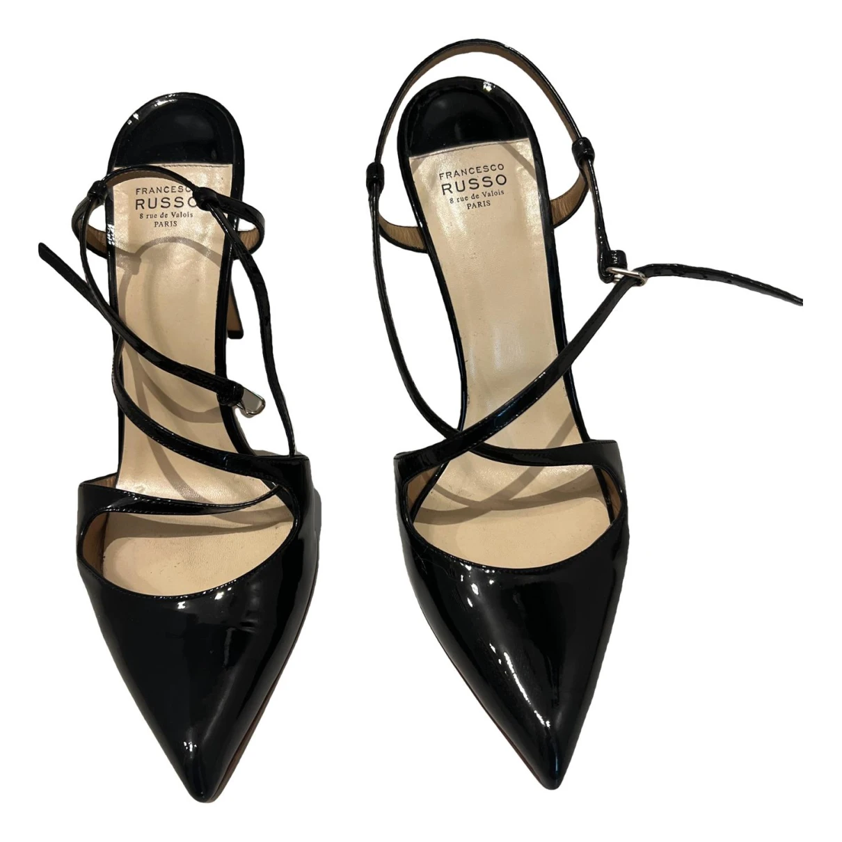Pre-owned Francesco Russo Patent Leather Heels In Black