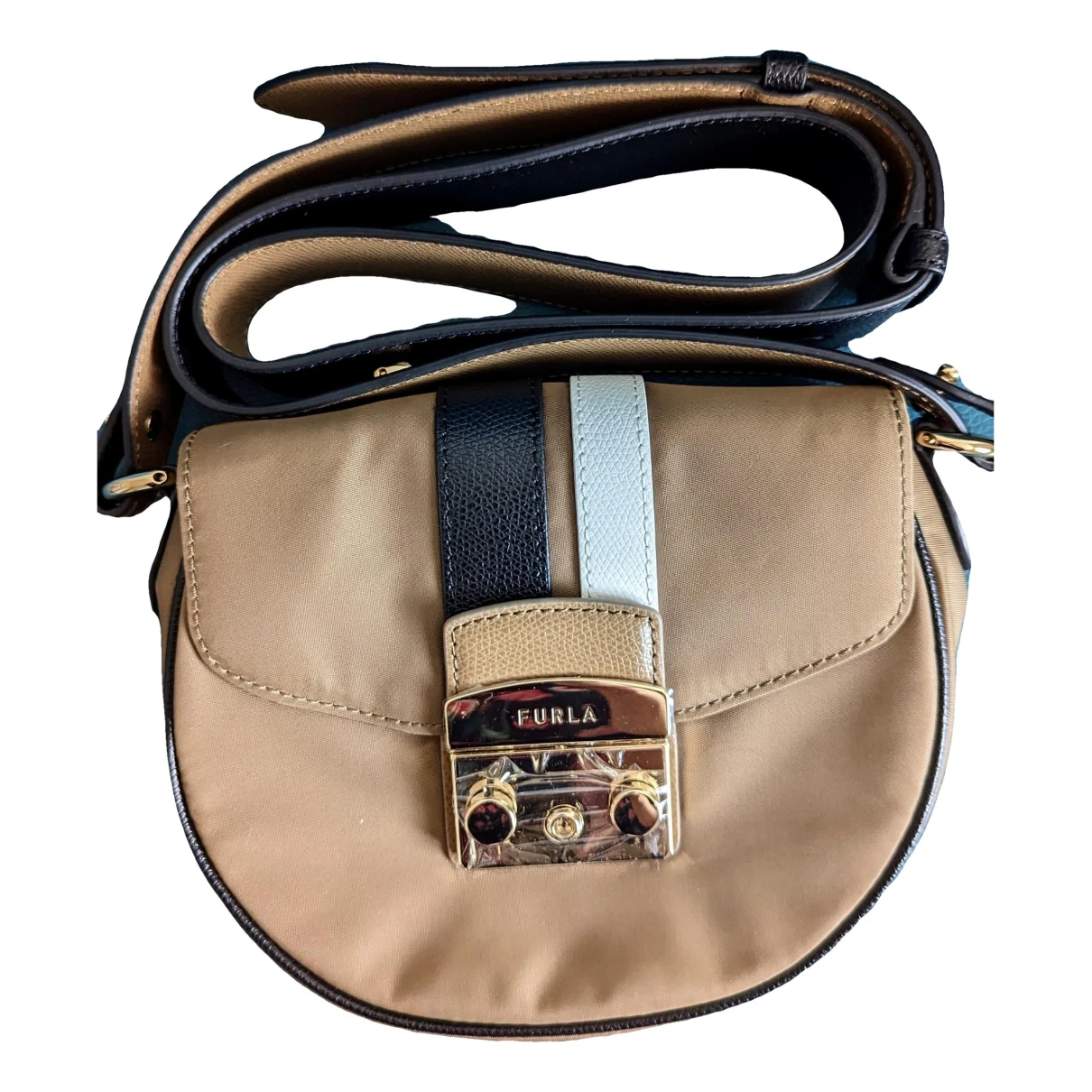 Pre-owned Furla Metropolis Leather Crossbody Bag In Brown