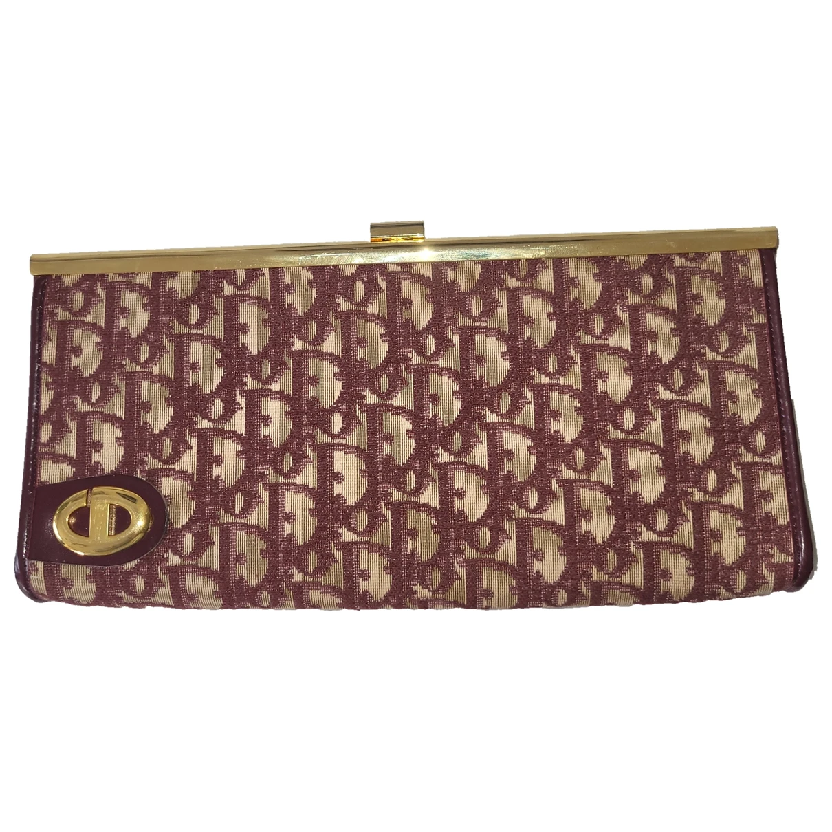 Pre-owned Dior Cloth Clutch Bag In Red