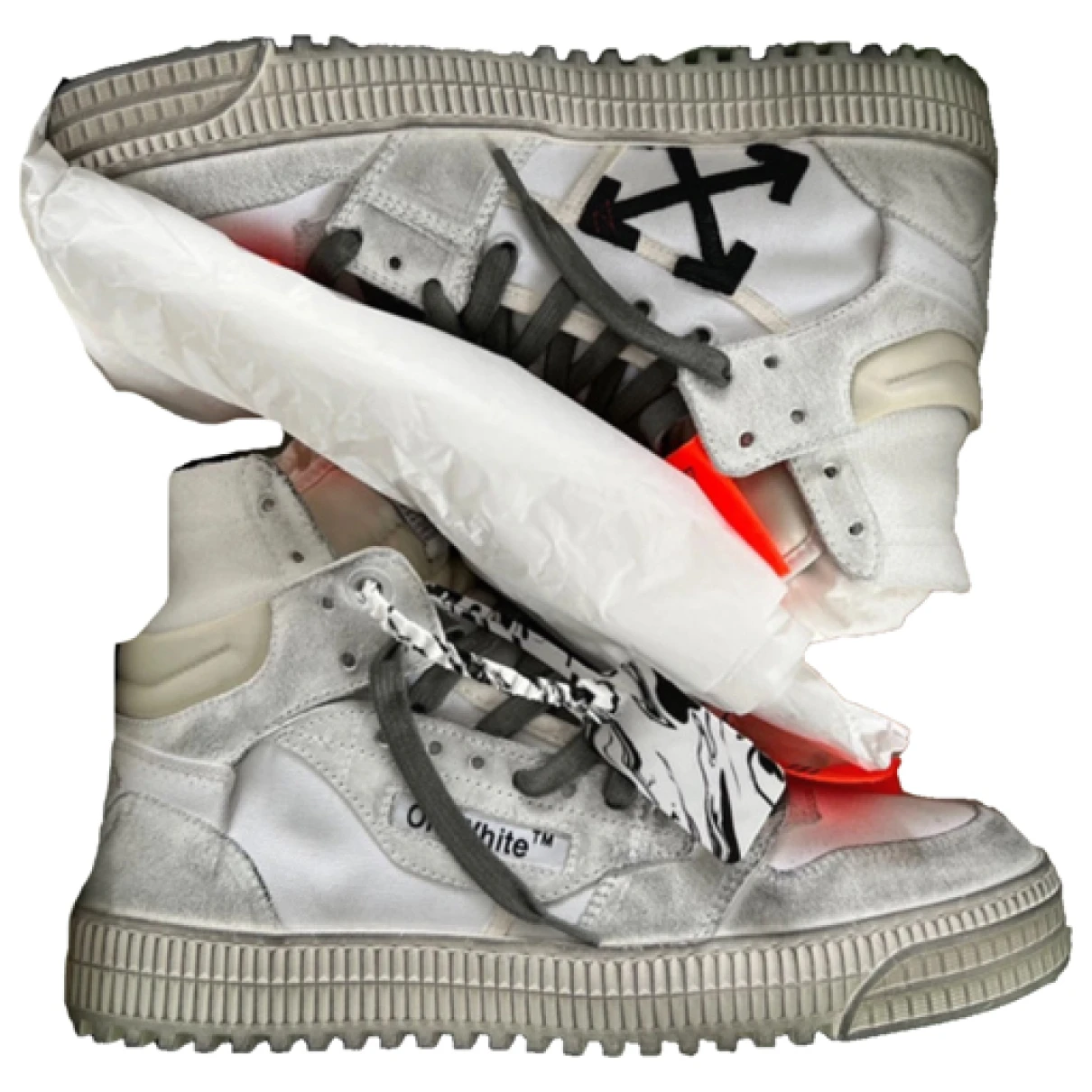Pre-owned Off-white Cloth High Trainers In White