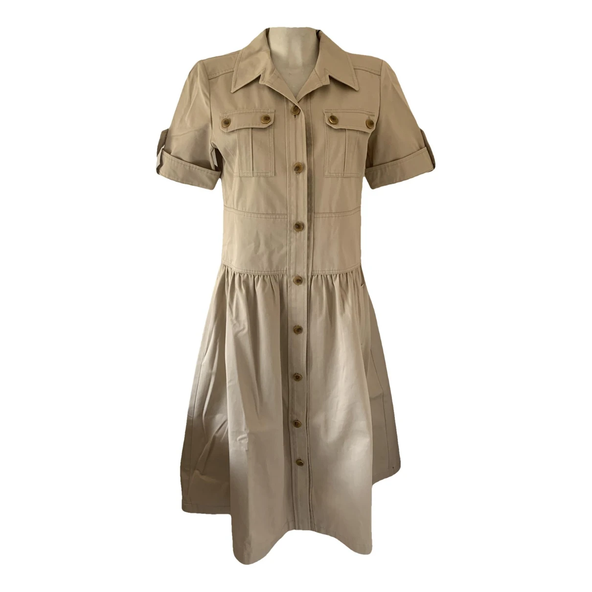 Pre-owned Tory Burch Mid-length Dress In Beige