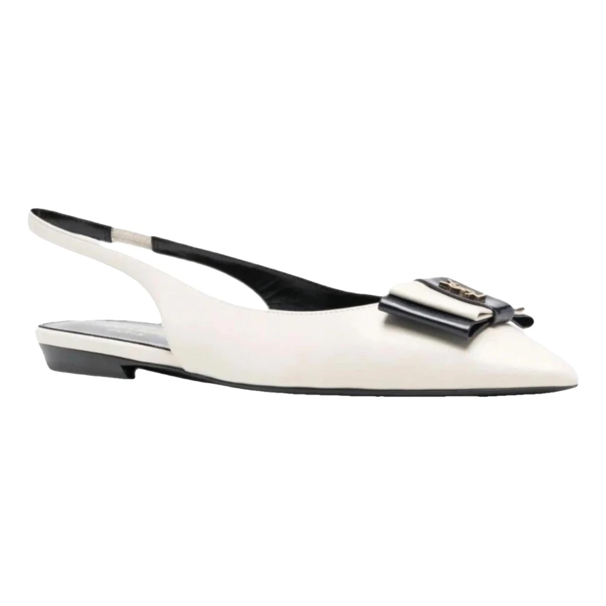 Pre-owned Saint Laurent Leather Ballet Flats In Beige