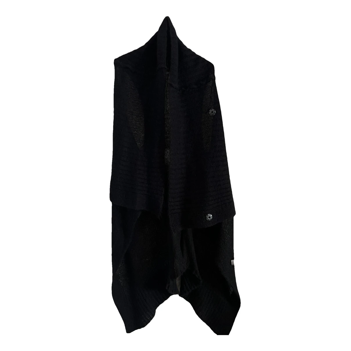 Pre-owned Isabel Benenato Wool Cardi Coat In Black