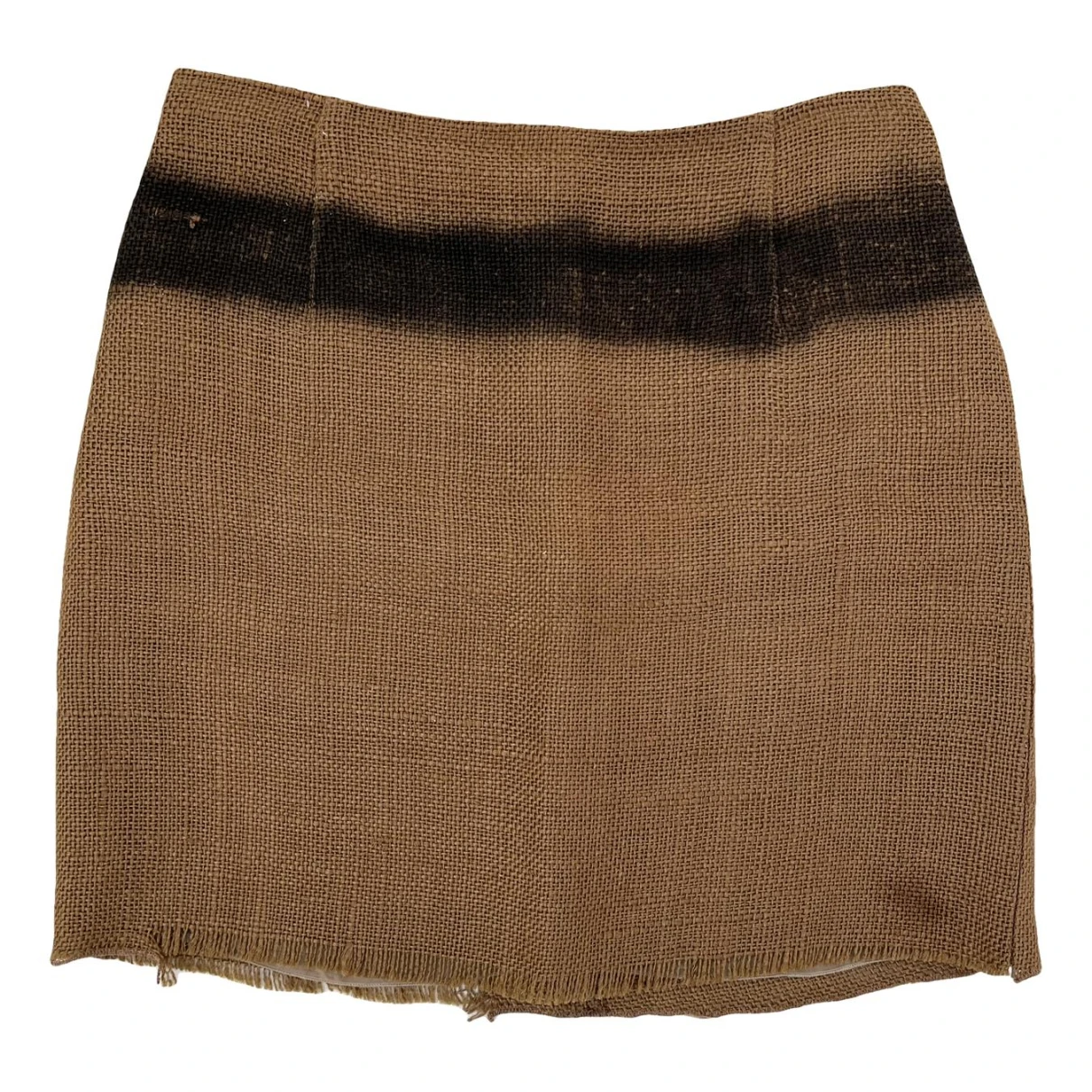 Pre-owned Miu Miu Tweed Mini Skirt In Brown