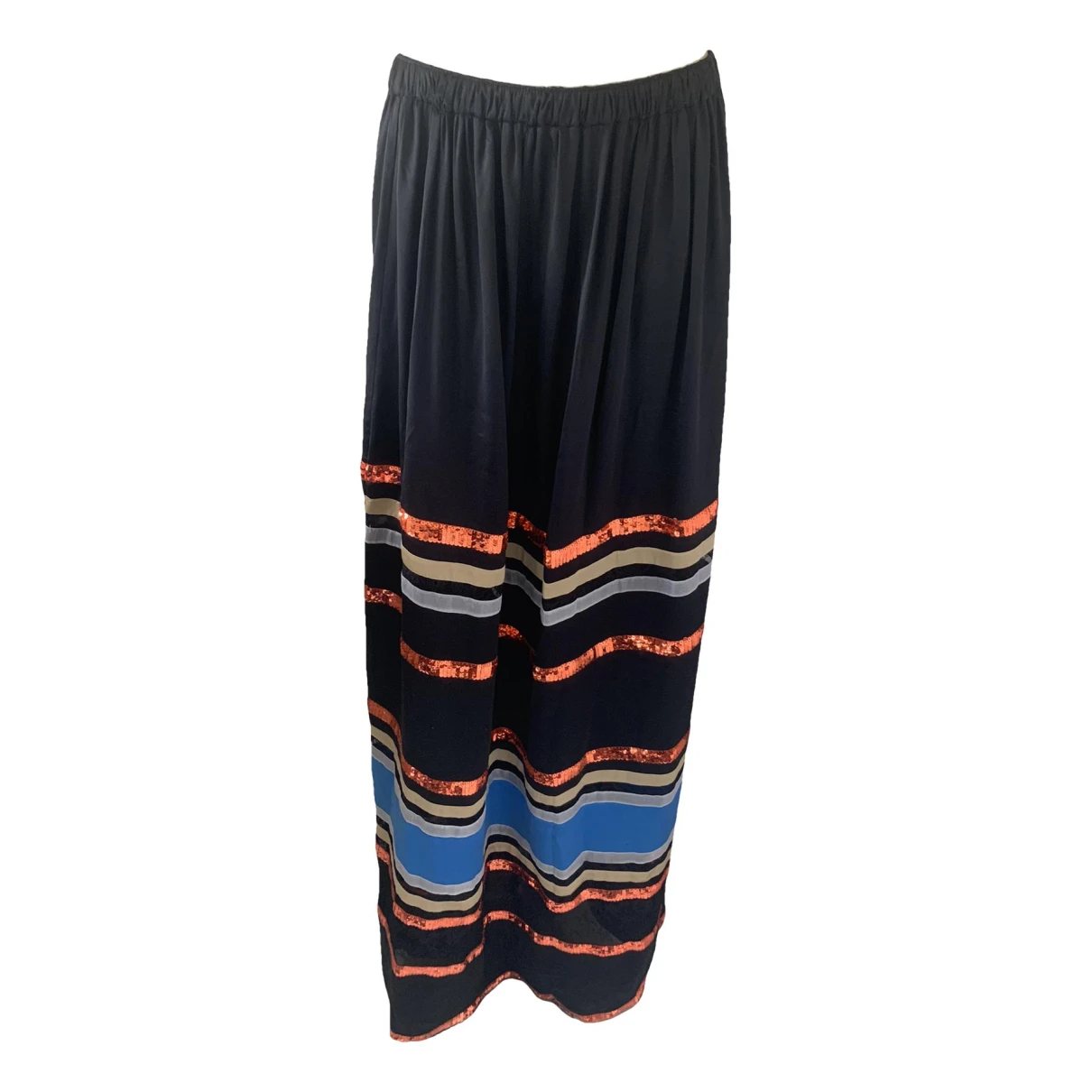 Pre-owned Givenchy Silk Maxi Skirt In Black