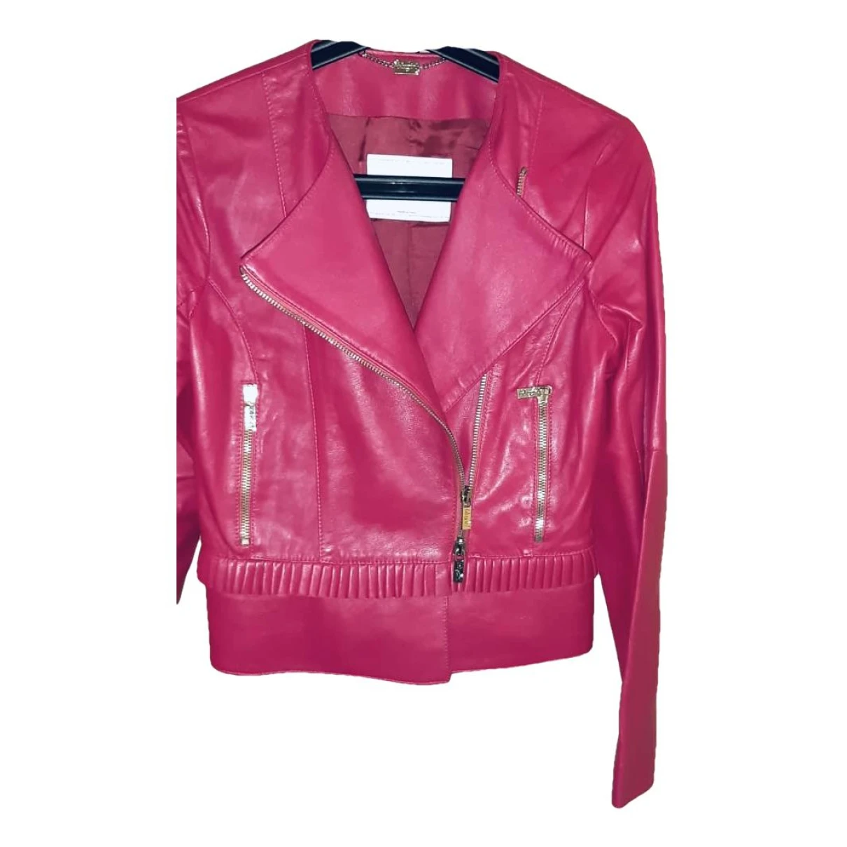 Pre-owned Blumarine Leather Short Vest In Pink