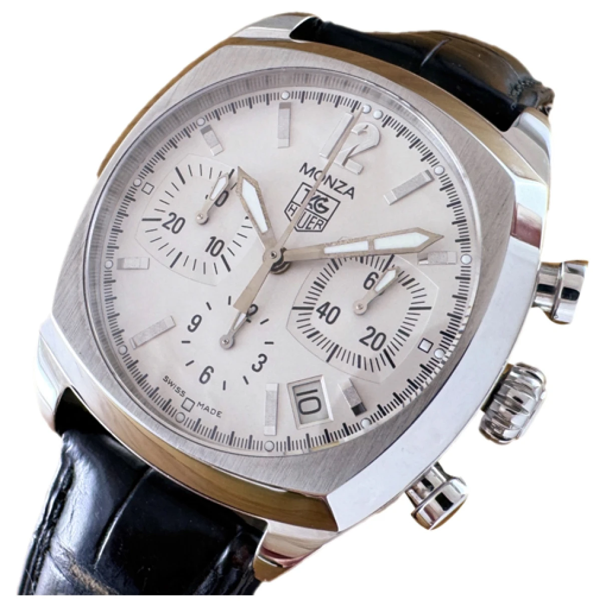 Pre-owned Tag Heuer Monza Watch In White