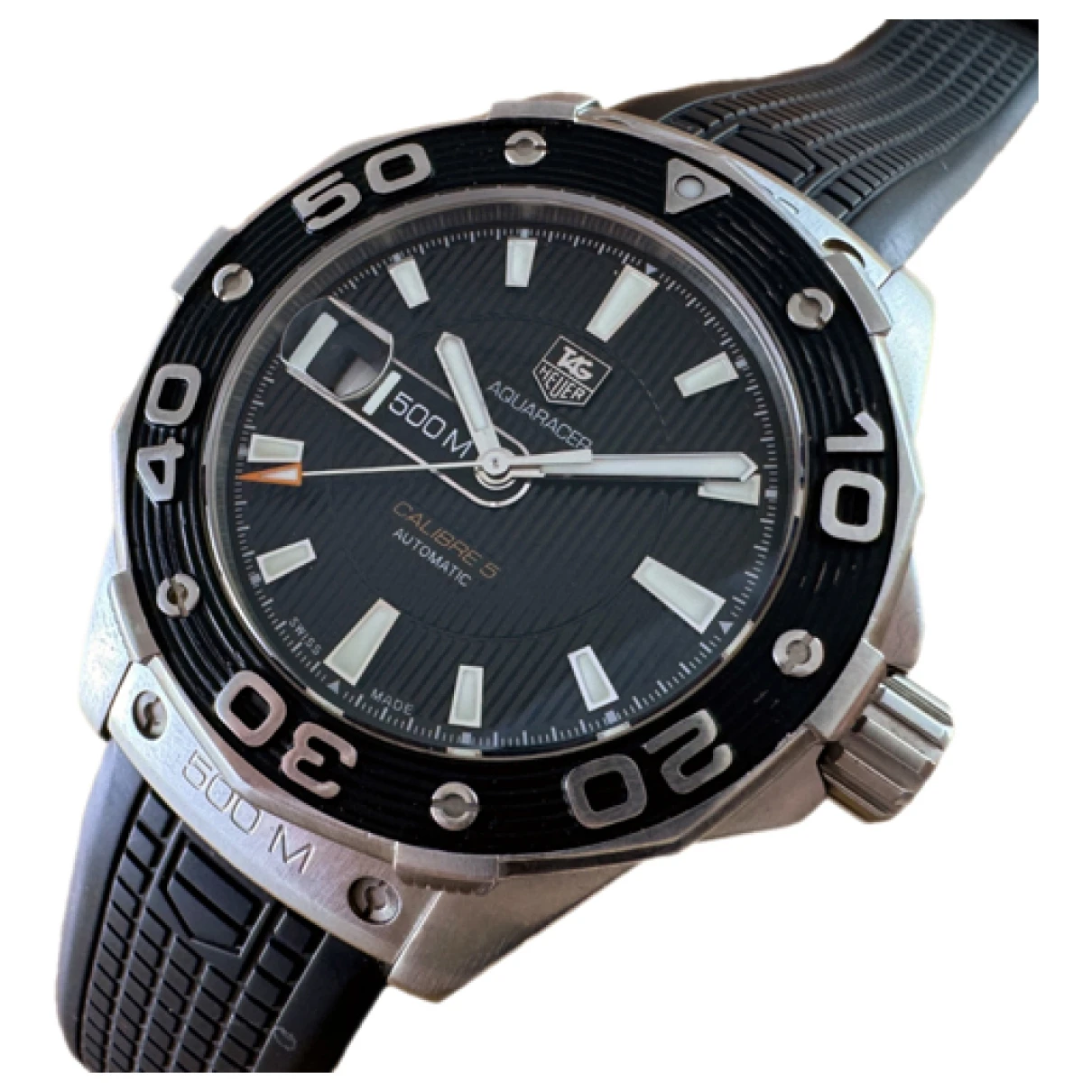 Pre-owned Tag Heuer Aquaracer Watch In Black