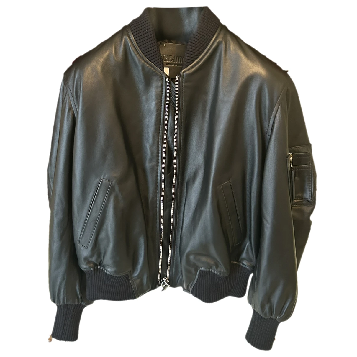 Pre-owned Attico Leather Biker Jacket In Black