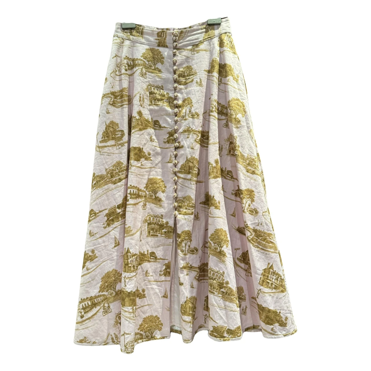 Pre-owned Zimmermann Linen Mid-length Skirt In Pink
