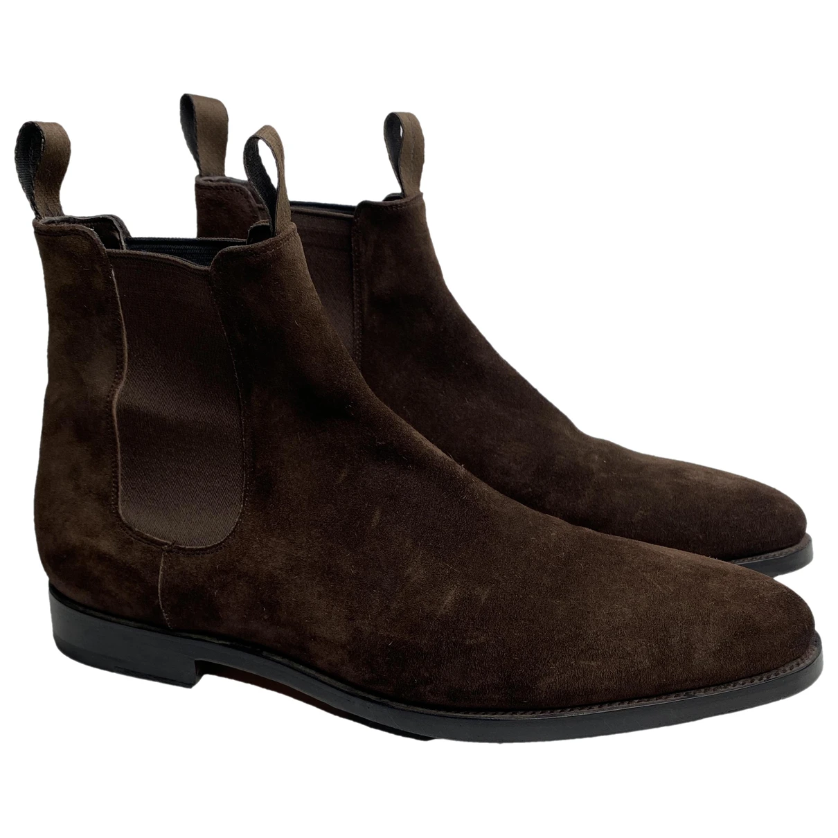 Pre-owned Santoni Velvet Boots In Brown