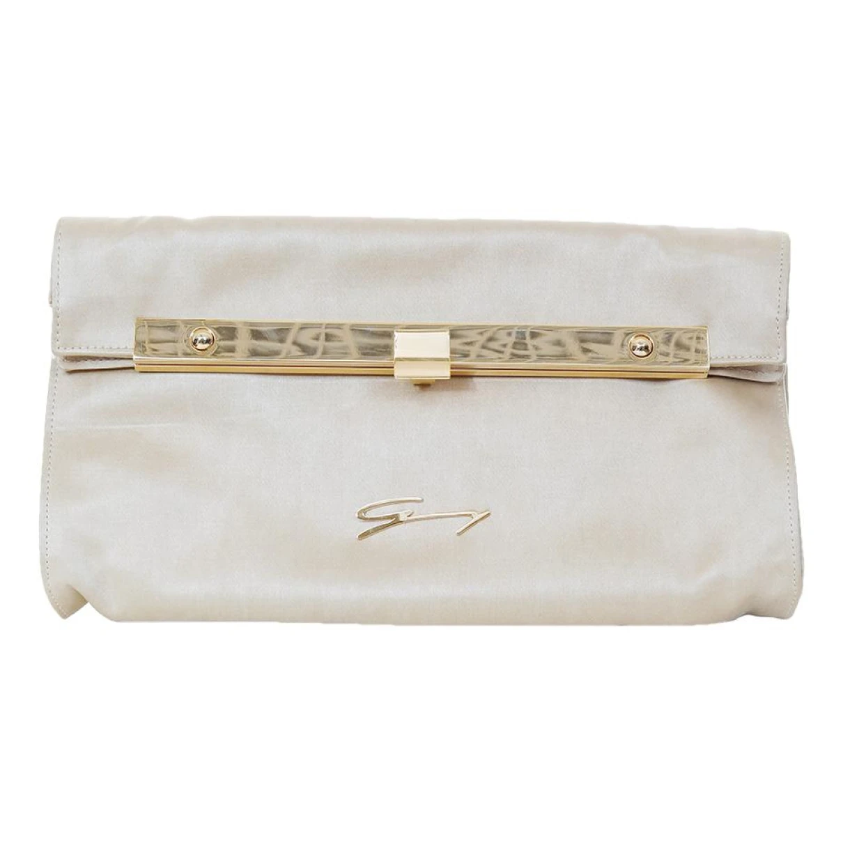 Pre-owned Genny Leather Clutch Bag In Beige