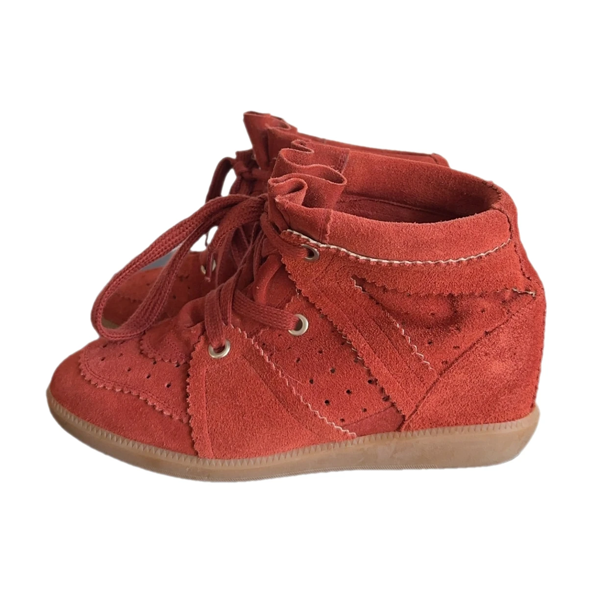 Pre-owned Isabel Marant Étoile Leather Trainers In Red