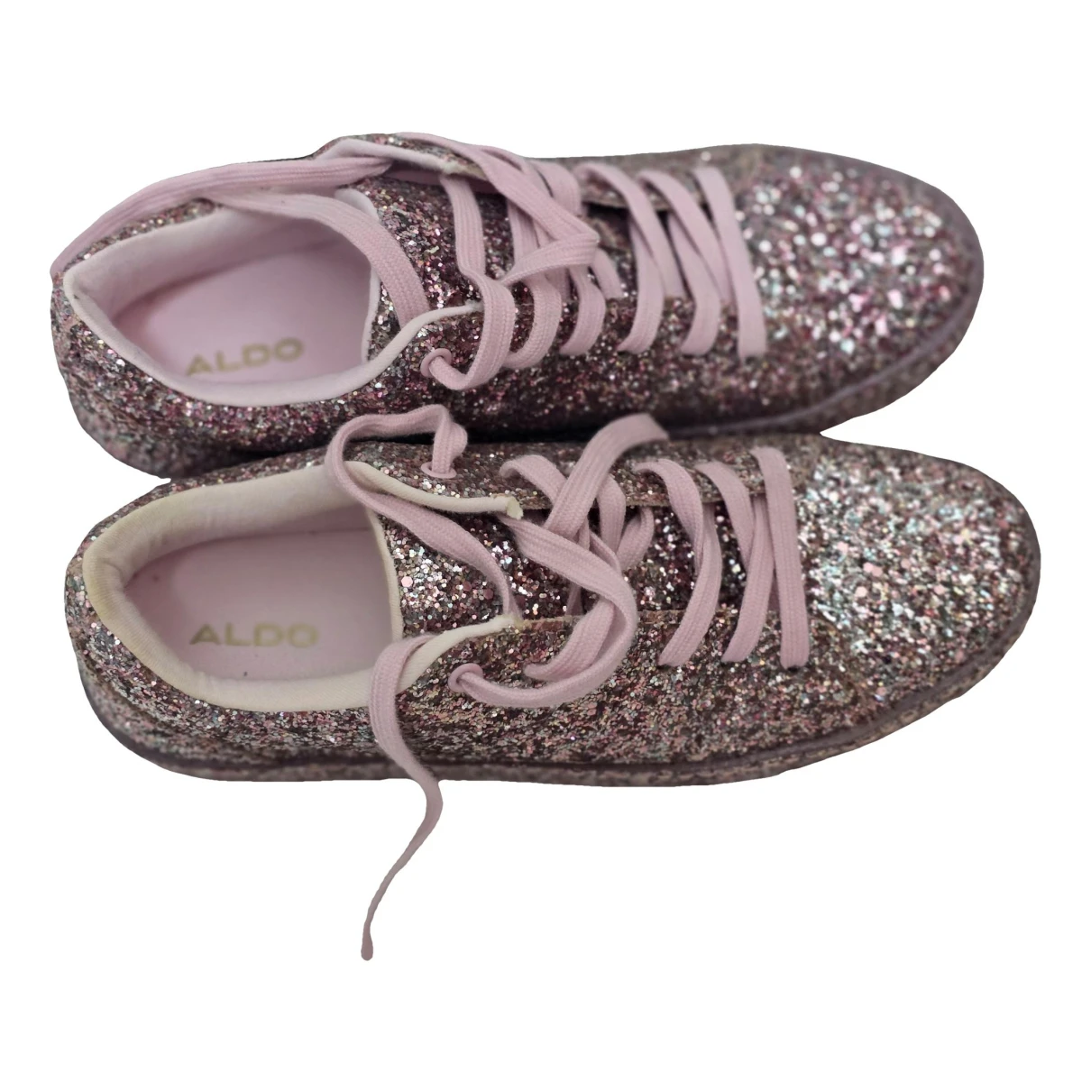 Pre-owned Aldo Glitter Trainers In Pink