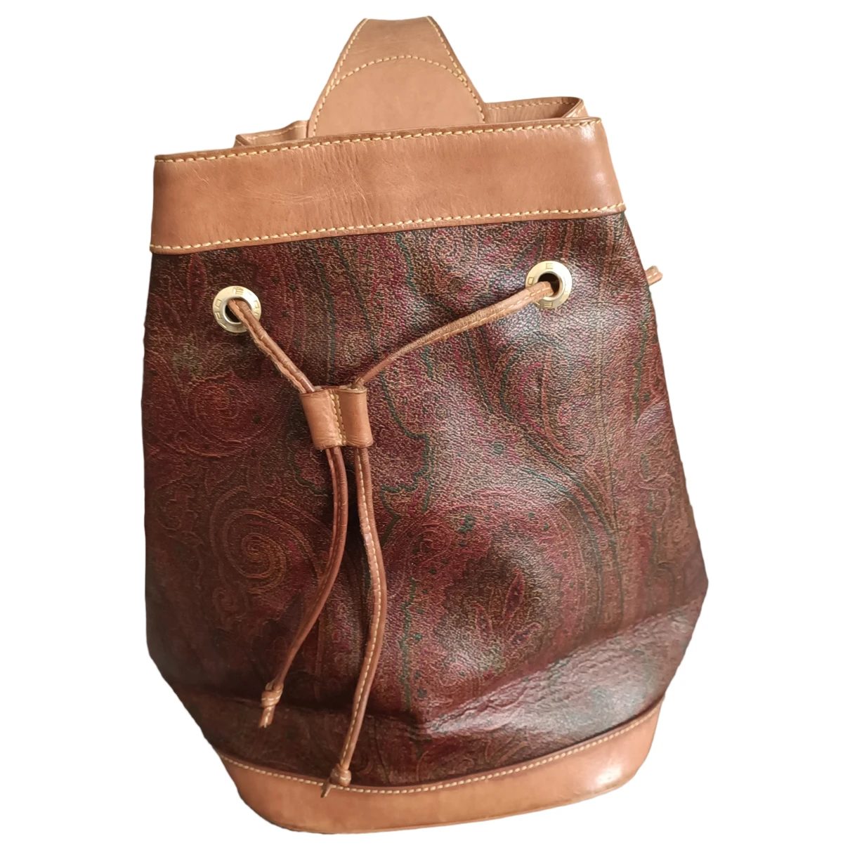 Pre-owned Etro Leather Backpack In Multicolour