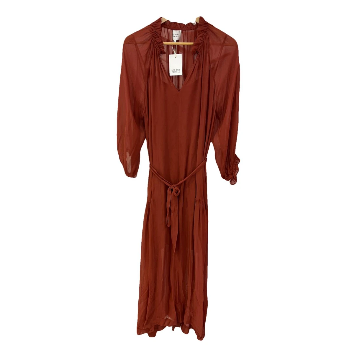 Pre-owned Second Female Maxi Dress In Brown