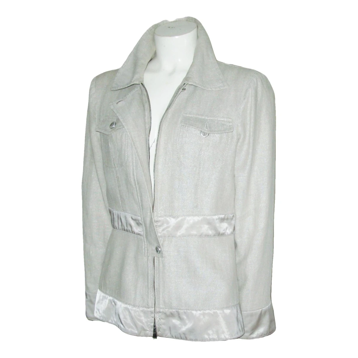 Pre-owned Giorgio Armani Linen Short Vest In Beige