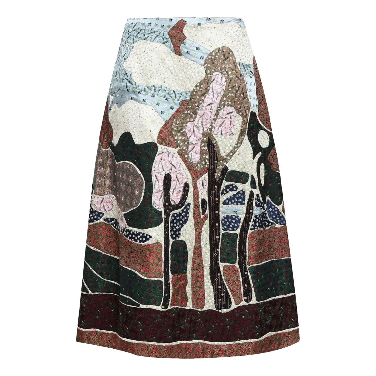 Pre-owned Valentino Silk Mid-length Skirt In Multicolour